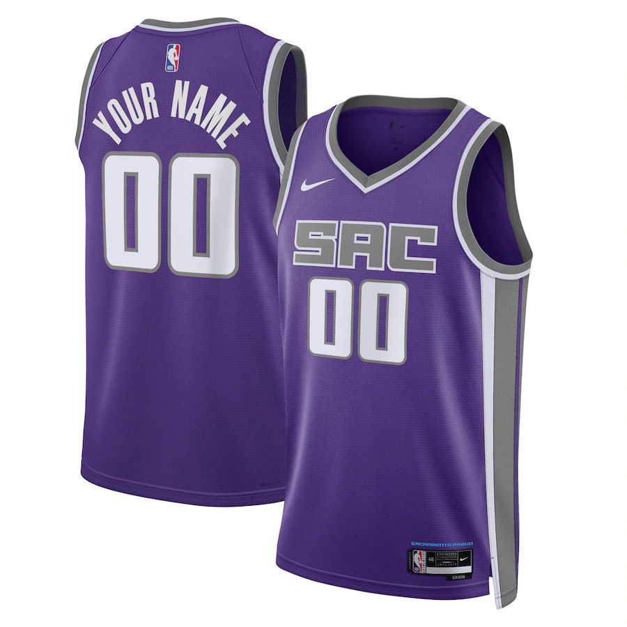 Men Sacramento Kings Nike Purple Icon Edition 2022-23 Swingman Custom NBA Jersey->portland trail blazers->NBA Jersey